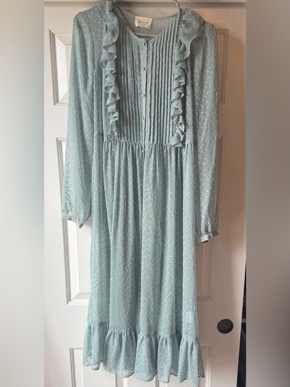 Sezane Cora Dot Ruffle Midi Dress - Picture 2 of 3